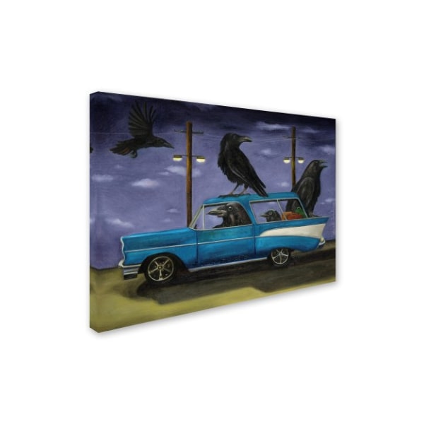 Leah Saulnier 'Ravens Ride' Canvas Art,14x19